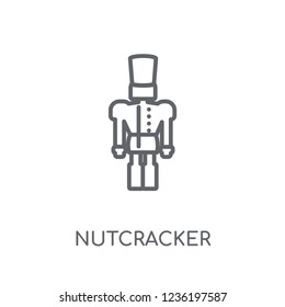 Nutcracker linear icon. Modern outline Nutcracker logo concept on white background from Christmas collection. Suitable for use on web apps, mobile apps and print media.