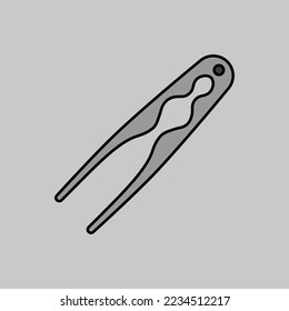 Nutcracker pliers vector grayscale icon. Kitchen appliances. Graph symbol for cooking web site design, logo, app, UI