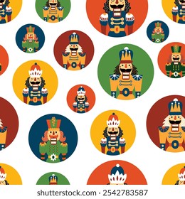 Nutcracker polka dot.  Seamless pattern can be used for wallpaper, pattern fills, web page background, surface textures.