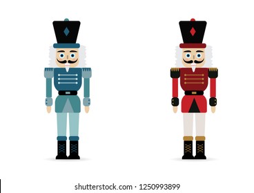 Nutcracker Red and Blue Vector Illustration
