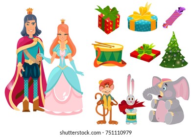 The Nutcracker. Set of characters and objects for Christmas and New Year's design.