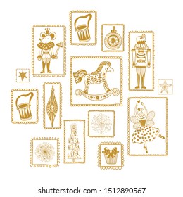 Nutcracker. Set. Magic vector illustration.
