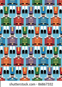 nutcracker soldier seamless pattern with clipping path