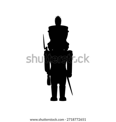 Nutcracker soldier silhouette vector flat illustration design.