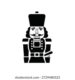 Nutcracker soldier toy flat design vector illustration isolated on white background