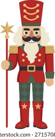 Cascanueces Soldado Ilustración vectorial - Personaje de juguete de Navidades clásicas