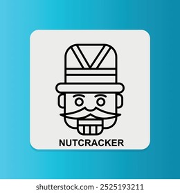 Nutcracker. Thin line icon, editable stroke. Vector illustration.