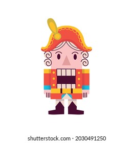 Nutcracker toy on white background vector illustration
