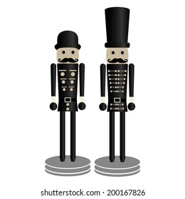 nutcracker toy over white background vector illustration