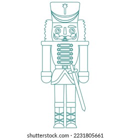 Nutcracker toy soldier line icon concept