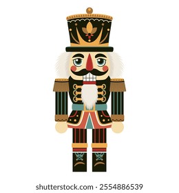 Nutcracker. Traditional wooden toy. Decoration for Christmas.