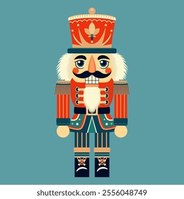 Nutcracker. Traditional wooden toy. Decoration for Christmas.