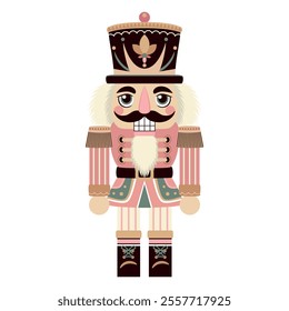 Nutcracker. Traditional wooden toy. Decoration for Christmas.