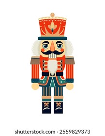 Nutcracker. Traditional wooden toy. Decoration for Christmas.