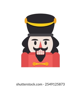 Nutcracker vector icon. Doodle flat illustration of fairy tale character - nutcracker doll or toy soldier. Christmas, New year, winter season concepts.