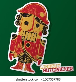 Nutcracker: Vector Linocut Illustration