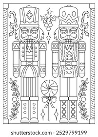 Nutcracker wooden toy christmas coloring page