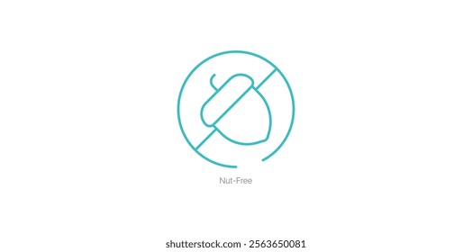 Nut-Free Label Vector Icon for Allergy-Safe and Inclusive Foods