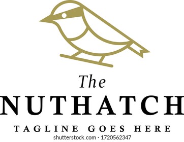 the nuthatch bird logo icon vector template