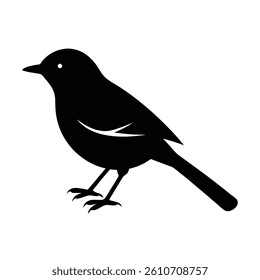 Nuthatch Silhouette Vector Art and Black And White Nuthatch Bird Illustration Design
