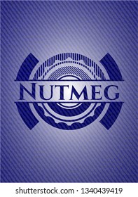 Nutmeg badge with jean texture