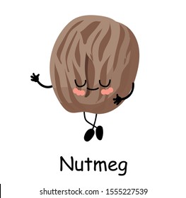 nutmeg character. Useful vegan food. Nuts are good