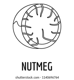 Nutmeg icon. Outline illustration of nutmeg vector icon for web design isolated on white background