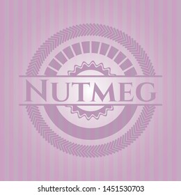 Nutmeg pink emblem. Retro. Vector Illustration. Detailed.