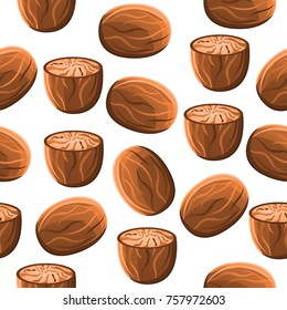 Nutmeg seamless vector pattern