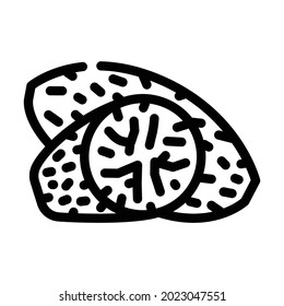 nutmeg spice line icon vector. nutmeg spice sign. isolated contour symbol black illustration