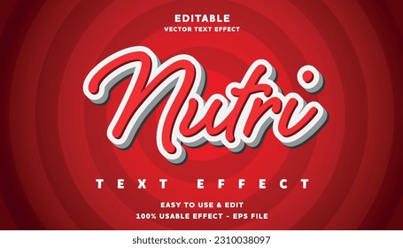 nutri editable text effect with modern and simple style, usable for logo or campaign title