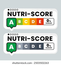 Nutri grade food score A emblem sign label with color full and black white color