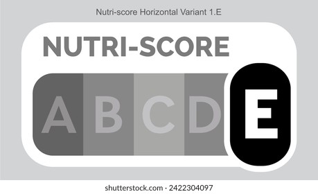 Nutri score Grading System Food Sugar Level Beverages Mark Label Horizontal Variant 1 E Monochrome