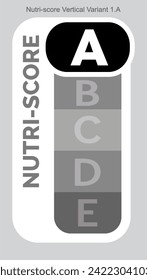 Nutri score Grading System Food Sugar Level Beverages Mark Label Vertical Variant 2 A Monochrome