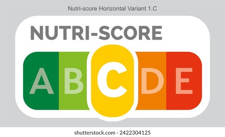 Nutri score Grading System Food Sugar Level Beverages Mark Label Horizontal Variant 1 C