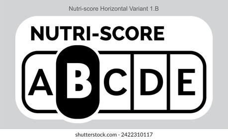 Nutri score Grading System Food Sugar Level Beverages Mark Label Horizontal Variant 1 B Line printing