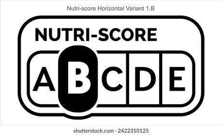 Puntuación Nutri Sistema de clasificación Alimentos Nivel de azúcar Bebidas Etiqueta Horizontal Variante 1 B Impresión de línea Negro