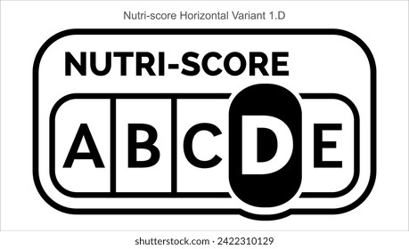 Nutri score Grading System Food Sugar Level Beverages Mark Label Horizontal Variant 1 D Line printing Black