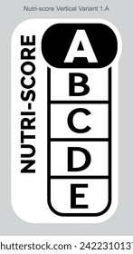 Nutri score Grading System Food Sugar Level Beverages Mark Label Vertical Variant 2 A Line printing