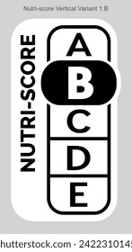 Nutri score Grading System Food Sugar Level Beverages Mark Label Vertical Variant 2 B Line printing Black