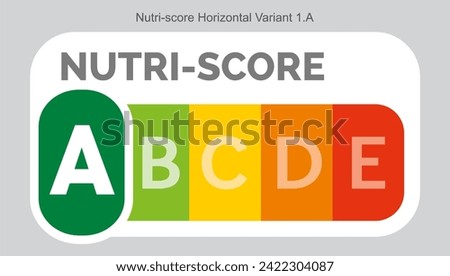 Nutri score Grading System Food Sugar Level Beverages Mark Label Horizontal Variant 1 A