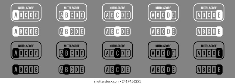 Nutri- Score Label Set Icons