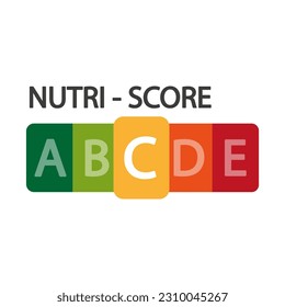 Nutri Score official label. C score. Vector illustration.