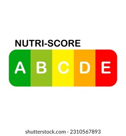 Nutri Score official label. Vector illustration.