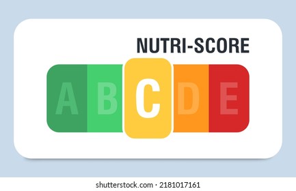 Nutri score for packaging design. C score. Logo, icon, label. Vector illustration