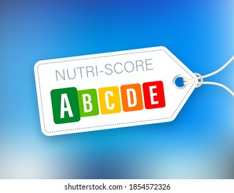 Nutri score for packaging design. Logo, icon, label. Vector stock illustration.