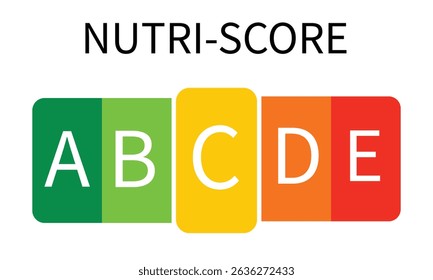 Nutri Score Sticker System - Vector Illustrations Isolated On White Background.
