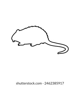 Nutria silhouette, outline icon vector. Farm nutria icon. Livestock concept. Nutria sign on white background. Nutria meat badge. Nutriatmeat. Part of my red meat illustration collection