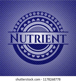 Nutrient emblem with denim high quality background