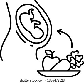 Nutrient intake Concept, Dietary planning Vector Icon Design, In Vitro Fertilization Symbol on White Background, Pregnancy and obstetrician Sign,